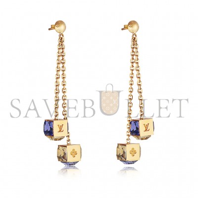 LOUIS VUITTON GAMBLE METAL EARRINGS GOLD M66059